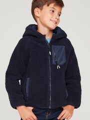M&Co Blue Borg Hooded Fleece - Image 3 of 3