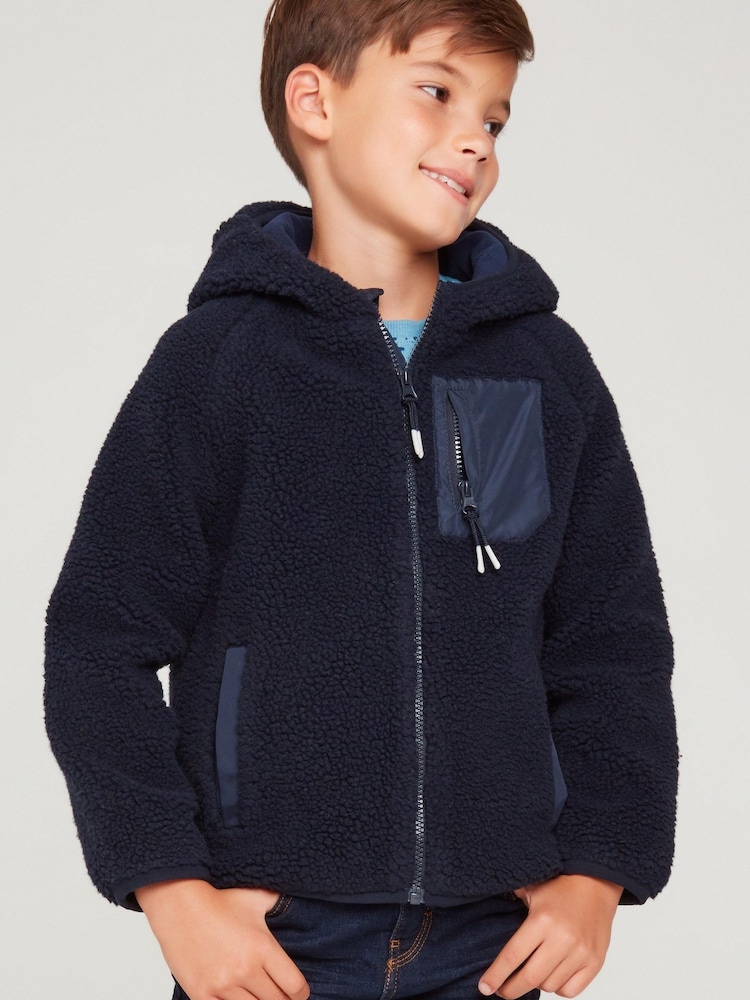 M&Co Blue Borg Hooded Fleece - Image 3 of 3