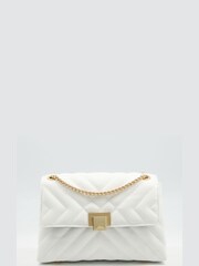 Dune London White Dorchester Small Quilted Shoulder Bag - Image 1 of 3