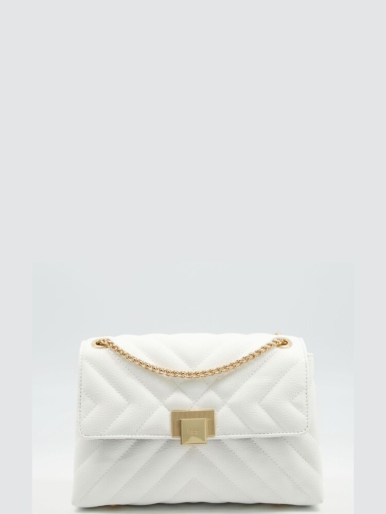 Dune London White Dorchester Small Quilted Shoulder Bag - Image 1 of 3