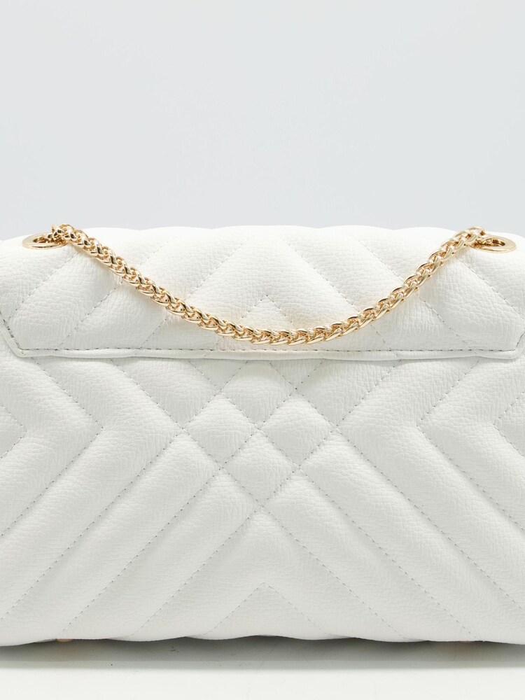 Dune London White Dorchester Small Quilted Shoulder Bag - Image 2 of 3
