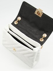 Dune London White Dorchester Small Quilted Shoulder Bag - Image 3 of 3