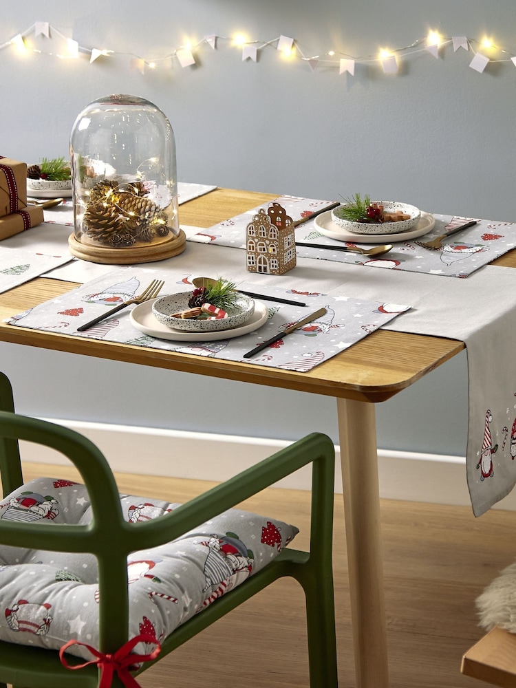 Catherine Lansfield Set of 4 Red Christmas Gnomes 100% Cotton Placemats - Image 2 of 3