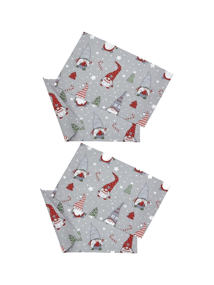 Catherine Lansfield Set of 4 Red Christmas Gnomes 100% Cotton Placemats - Image 3 of 3