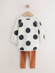 Cream Mono Spot Sweatshirt and Leggings Set (3mths-7yrs) - Image 3 of 5