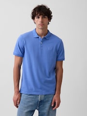 Gap Blue Logo Pique Polo Shirt - Image 1 of 4