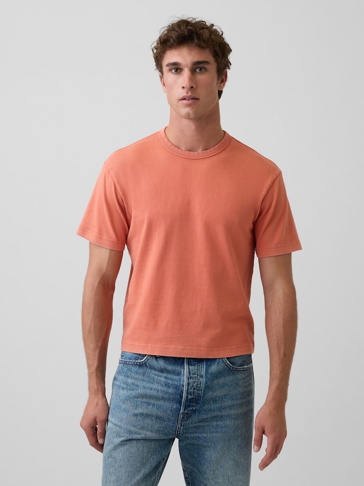 Orange - T-shirt Gap Heavyweight Boxy à manches courtes - Image 1 de 4