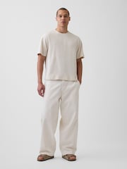 Gap Cream Linen-Cotton Oversized Boxy Short Sleeve T-Shirt - Image 3 of 4