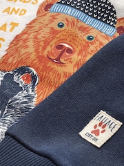 FatFace Navy Baby Animal Sweat Set - Image 6 of 7