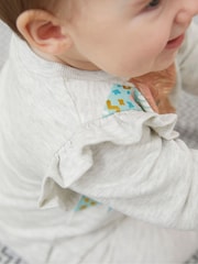 FatFace Oatmeal Baby Marl Frill Sweat Set - Image 3 of 8