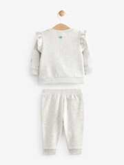 FatFace Oatmeal Baby Marl Frill Sweat Set - Image 5 of 8