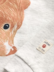 FatFace Oatmeal Baby Marl Frill Sweat Set - Image 6 of 8