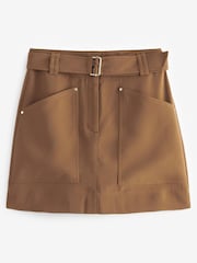 Camel Brown Utility Style Mini Skirt - Image 4 of 4