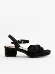 Black Star Knot Front Platform Occasion Heel Sandals - Image 5 of 8