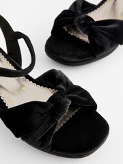 Black Star Knot Front Platform Occasion Heel Sandals - Image 6 of 8