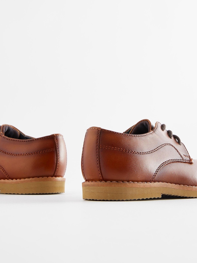 Tan Brown Plain Front Shoes - Image 4 of 4