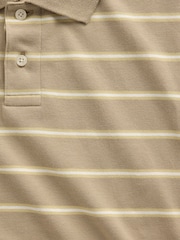 Gap Beige stripe Relaxed Pique Polo Shirt - Image 4 of 4