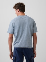 Gap Blue Stripe Linen-Cotton Oversized Boxy Short Sleeve T-Shirt - Image 2 of 3