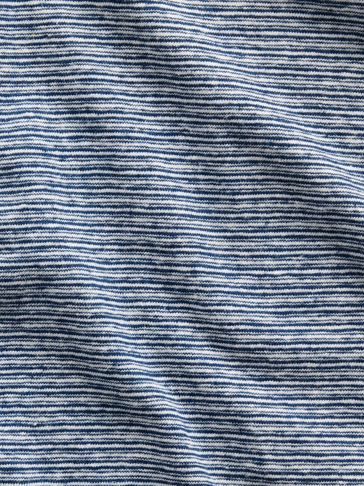 Gap Blue Stripe Linen-Cotton Oversized Boxy Short Sleeve T-Shirt - Image 3 of 3 Gap Blue Stripe Linen-Cotton Oversized Boxy Short Sleeve T-Shirt - Image 3 of 3