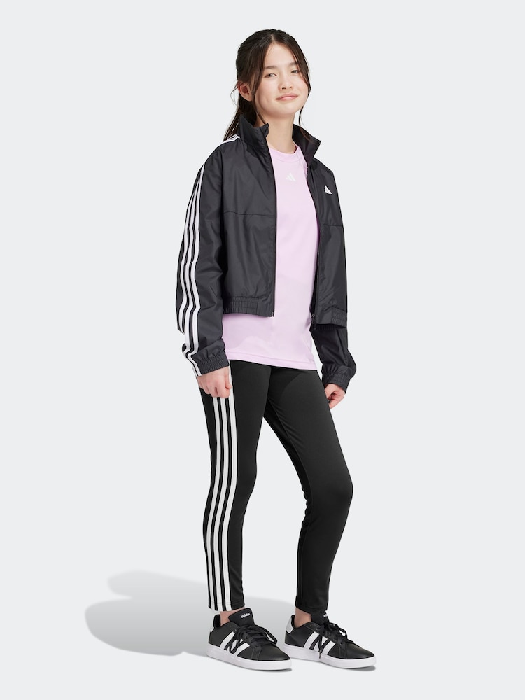 adidas Black Sportswear Essentials Aeroready 3-Stripes High Waisted Leggings - Image 5 of 12