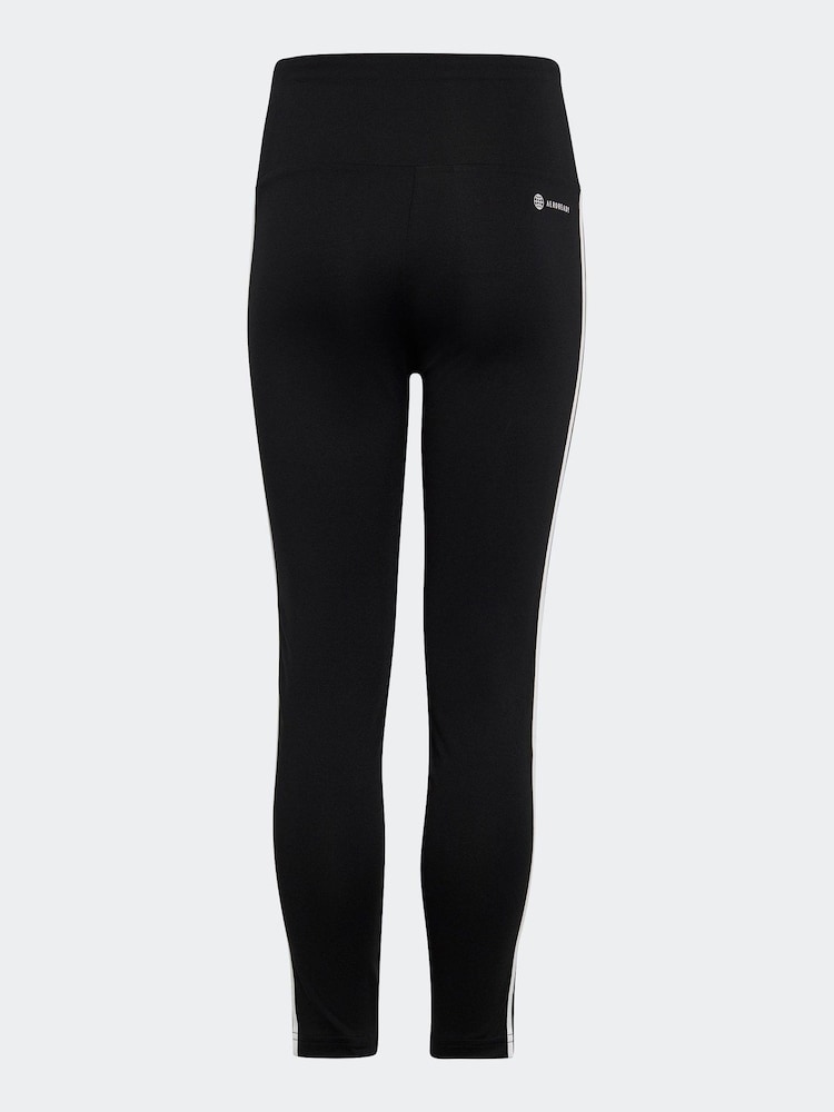 adidas Black Sportswear Essentials Aeroready 3-Stripes High Waisted Leggings - Image 9 of 12
