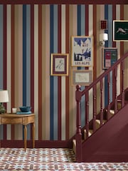 Joules Multi Heritage Stripe A4 Wallpaper Sample - Image 1 of 5