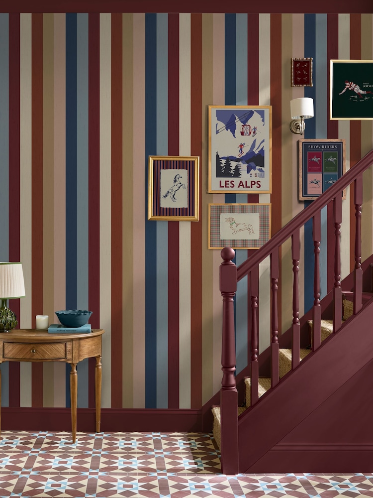 Joules Multi Heritage Stripe A4 Wallpaper Sample - Image 1 of 5
