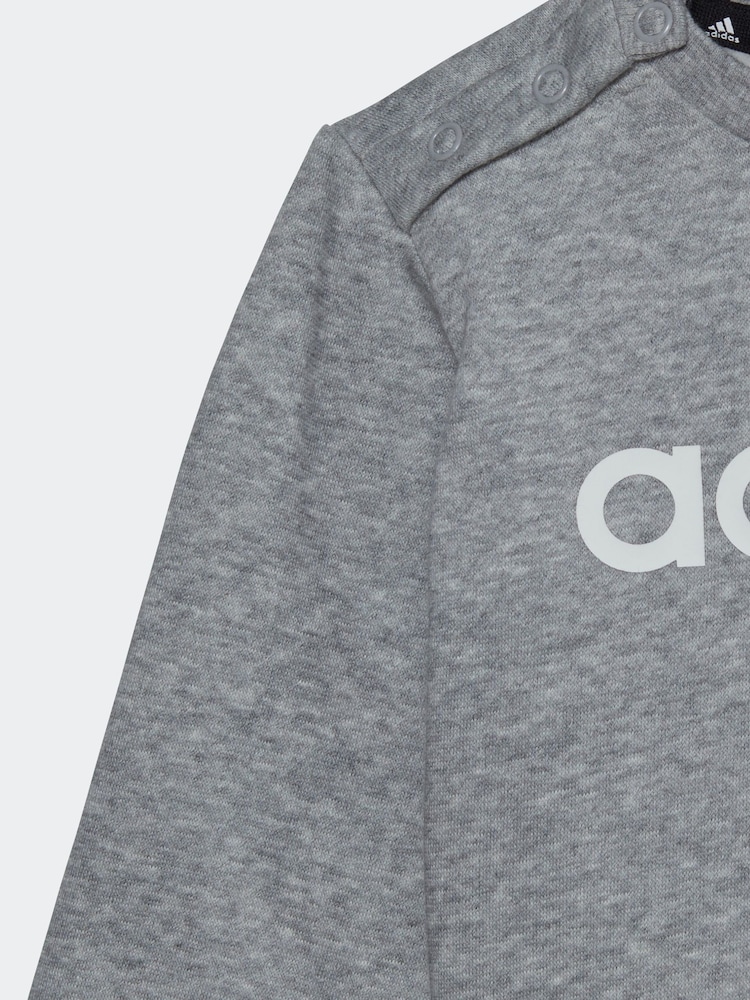 adidas Grey Infant Sportswear Essentials Lineage Joggers Set - Image 2 of 4
