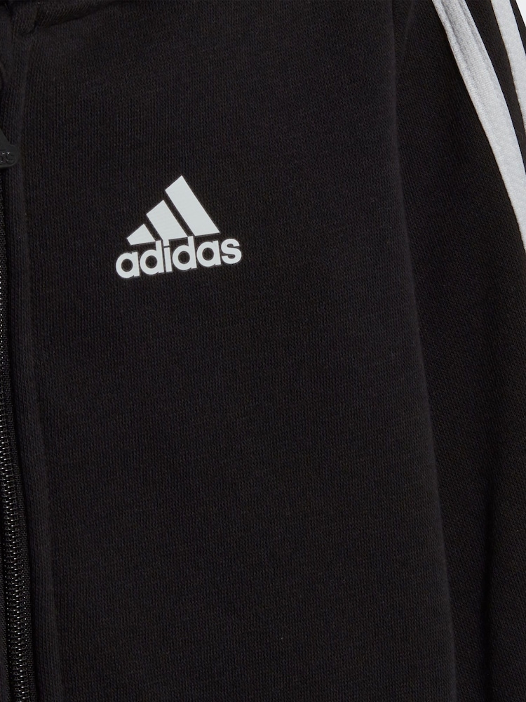 adidas Black Sportswear Essentials Full-Zip Hooded Jogger Set - Image 3 of 5