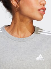 adidas Grey Boyfriend Sportswear Essentials 3-Stripes Single Jersey T-Shirt Dress - Image 6 of 8