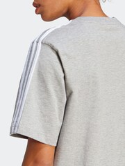 adidas Grey Boyfriend Sportswear Essentials 3-Stripes Single Jersey T-Shirt Dress - Image 7 of 8