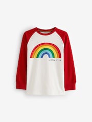 Little Bird by Jools Oliver Red/Ecru 100% Cotton Long Sleeved T-Shirt - Image 1 of 7
