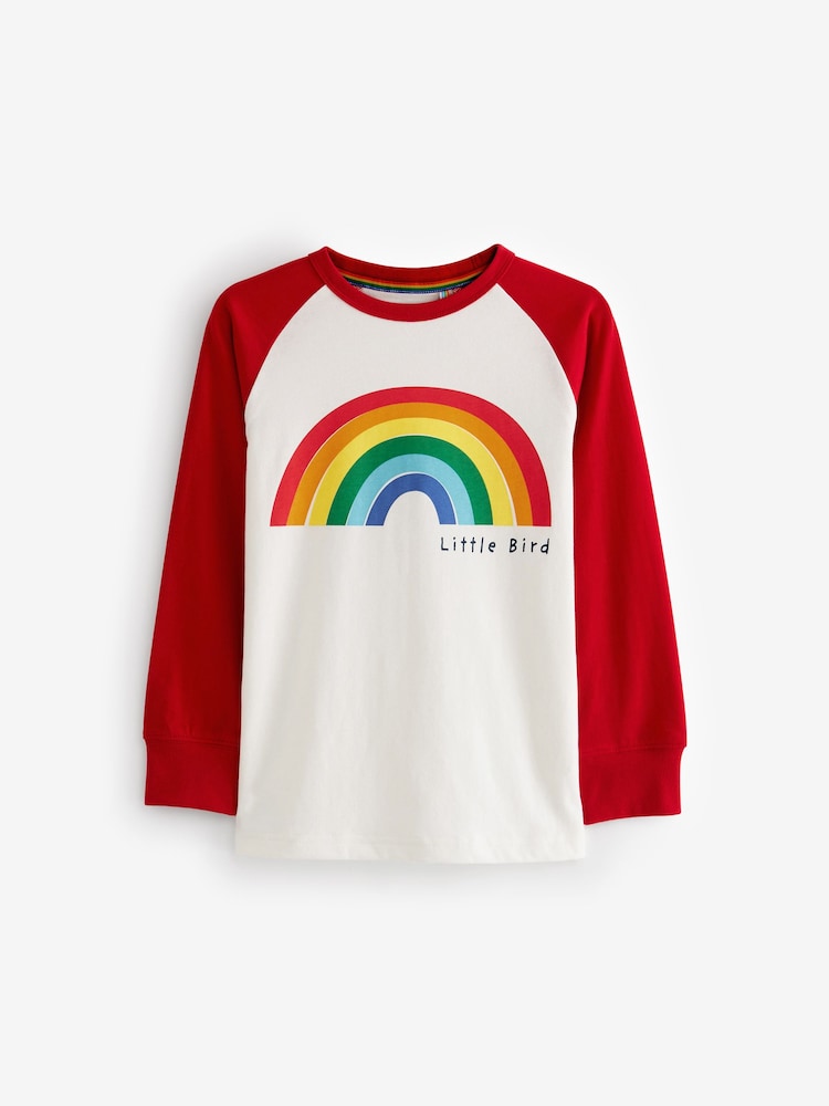 Little Bird by Jools Oliver Red/Ecru 100% Cotton Long Sleeved T-Shirt - Image 1 of 7