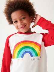 Little Bird by Jools Oliver Red/Ecru 100% Cotton Long Sleeved T-Shirt - Image 3 of 7