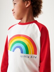 Little Bird by Jools Oliver Red/Ecru 100% Cotton Long Sleeved T-Shirt - Image 5 of 7