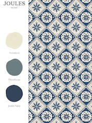 Joules Navy Cream Meadow Geo A4 Wallpaper Sample - Image 4 of 5