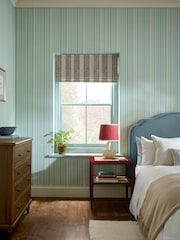 Joules Duck Egg Blue Cream Decorative Stripe A4 Wallpaper Sample - Image 1 of 5