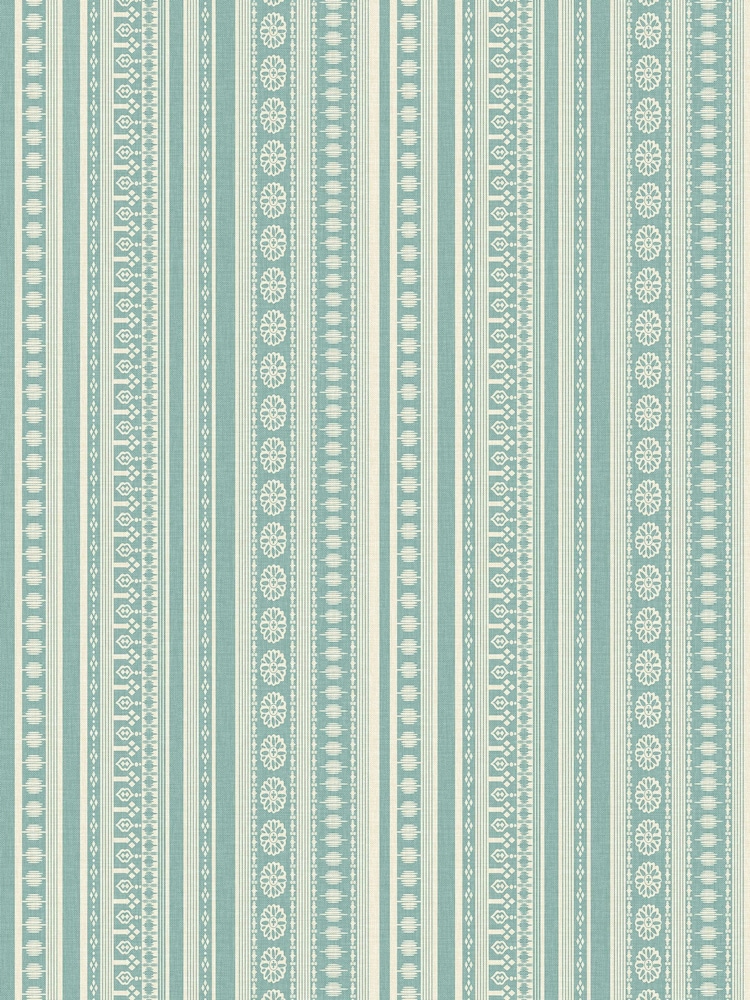 Joules Duck Egg Blue Cream Decorative Stripe A4 Wallpaper Sample - Image 2 of 5 Joules Duck Egg Blue Cream Decorative Stripe A4 Wallpaper Sample - Image 2 of 5