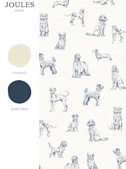 Joules Cream Blue Sketched Dogs A4 Wallpaper Sample - Image 2 of 4