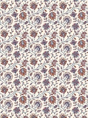 Joules Blue Orange Trailing Indienne Floral A4 Wallpaper Sample - Image 2 of 5