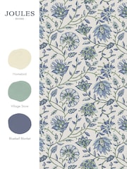 Joules Blue Green Trailing Indienne Floral A4 Wallpaper Sample - Image 4 of 5