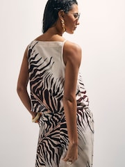 River Island Cream Sleeveless Animal Print Tank Top - Image 2 of 4