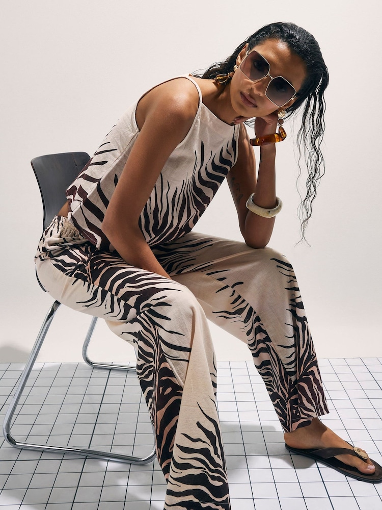 River Island Cream Sleeveless Animal Print Tank Top - Image 4 of 4