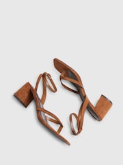 River Island Brown Toe Thong Block Heel Sandals - Image 3 of 6
