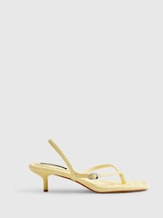 River Island Yellow Toe Thong Low Heel Sandals - Image 2 of 6
