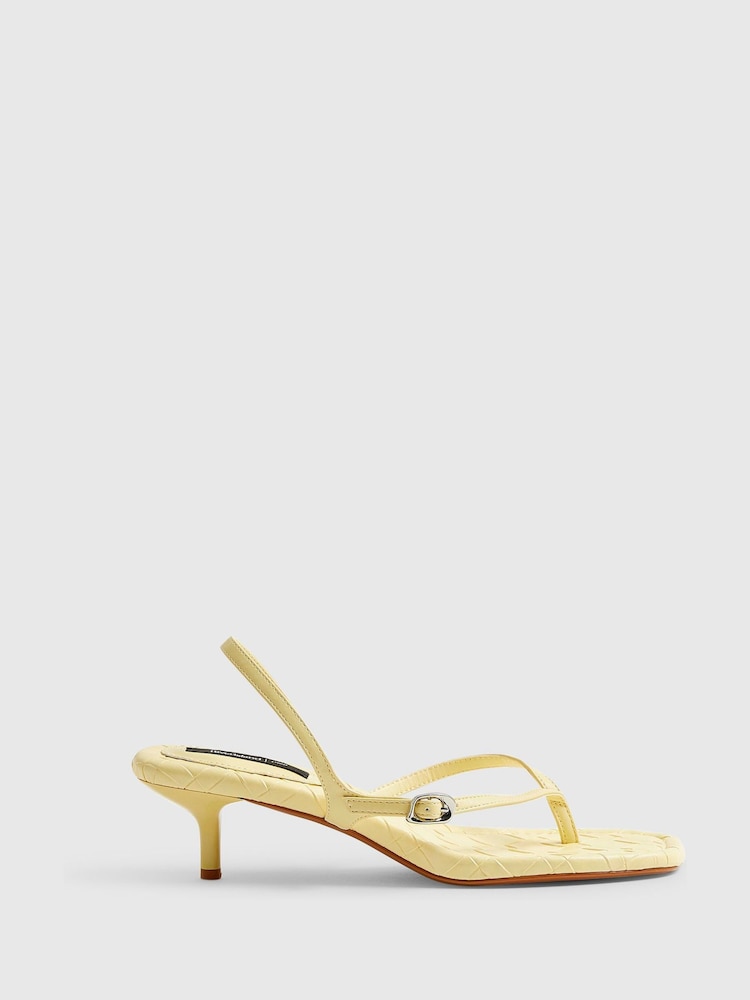 River Island Yellow Toe Thong Low Heel Sandals - Image 2 of 6 River Island Yellow Toe Thong Low Heel Sandals - Image 2 of 6