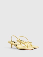 River Island Yellow Toe Thong Low Heel Sandals - Image 3 of 6