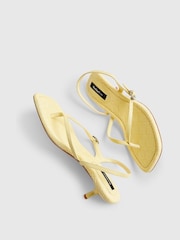 River Island Yellow Toe Thong Low Heel Sandals - Image 5 of 6