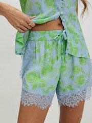River Island Green Lace Trim Printed Shorts - Image 4 of 4