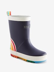 Little Bird by Jools Oliver Navy Rainbow Welly Boots - Image 2 of 5